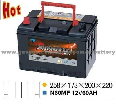 Storage Battery For Car N60MF 12v 60ah