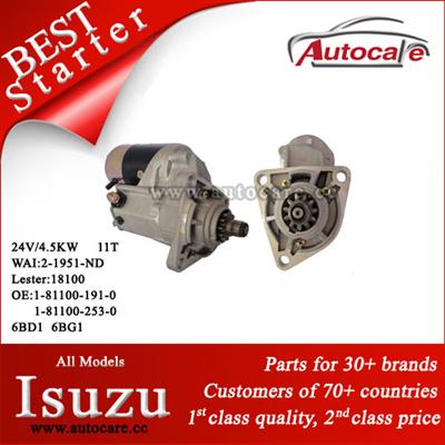 Isuzu Starter Ref. OE NO.:1-81100-191-0 1-81100-253-0