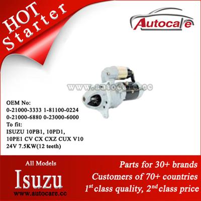 Best Quality Isuzu Starter Ref. OE NO.: 0-21000-3333 1-81100-0224 0-21000-6880