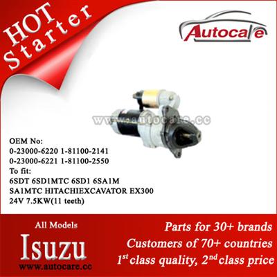 Isuzu Starter Ref. OE NO.: 0-23000-6220 1-81100-2141 0-23000-6221