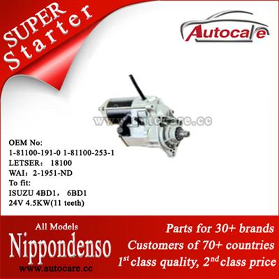 100% Best Quality Nippondenso Starter Ref. OE NO.: 1-81100-191-0 1-81100-253-1