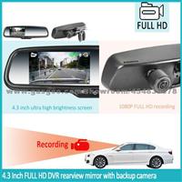 Car Dvr Rearview Mirror With 4.3 Inch Monitor, Gps Tracker, Promotional Price