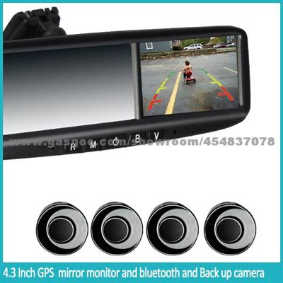 4.3 Inch Car Mirror Gps Navigator With Rearview Monitor