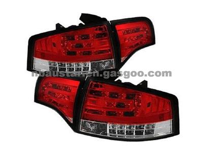 TLN AUTOPARTS Audi A4 4Dr 2006 07 08 LED Tail Lights - Red Clear