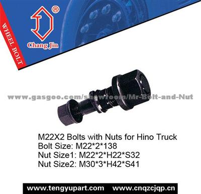 M22X2 Bolts With Nuts For HINO Truck