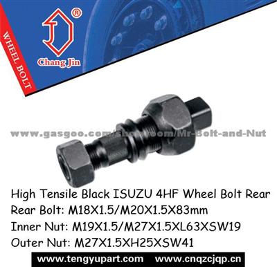 High Tensile Black ISUZU 4HF1 Wheel Bolt Rear