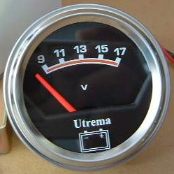 Utrema Auto Voltmeter, 3-17 Volts, 2-1/16 In.