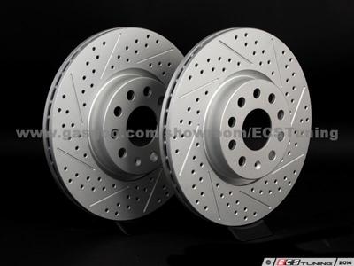 Front Cross Drilled & Slotted Brake Rotors - Pair (312x25) ES#2167540