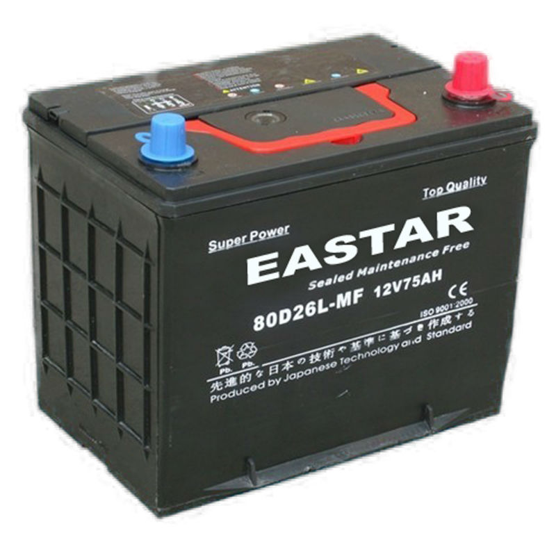 80D26L 12V 75AH MF wholesale car batteries12v car battery specifications