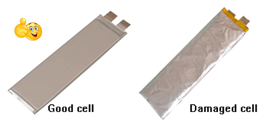 damaged battery cell