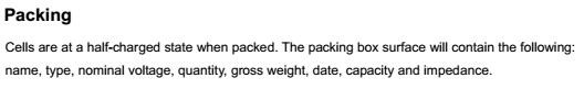 Packing of Li ion battery