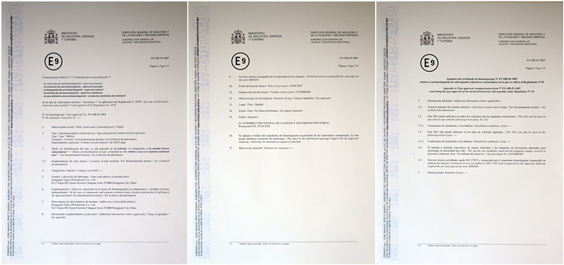 certification of headlight