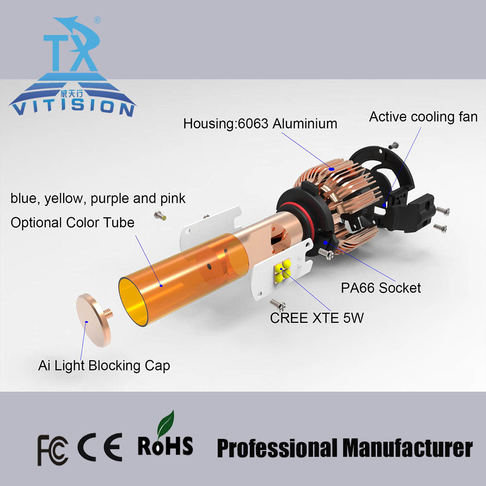 40w 3840lumen per bulb super bright high power led headlight bulb h7