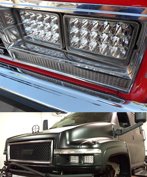 HOT!!!45w high/low beam 4d led 4x6 headlight work light