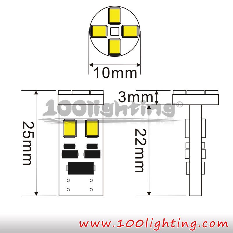 Canbus T10 8leds 2835SMD
