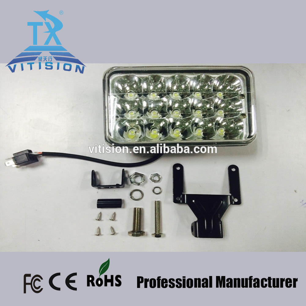 HOT!!!45w high/low beam 4d led 4x6 headlight work light