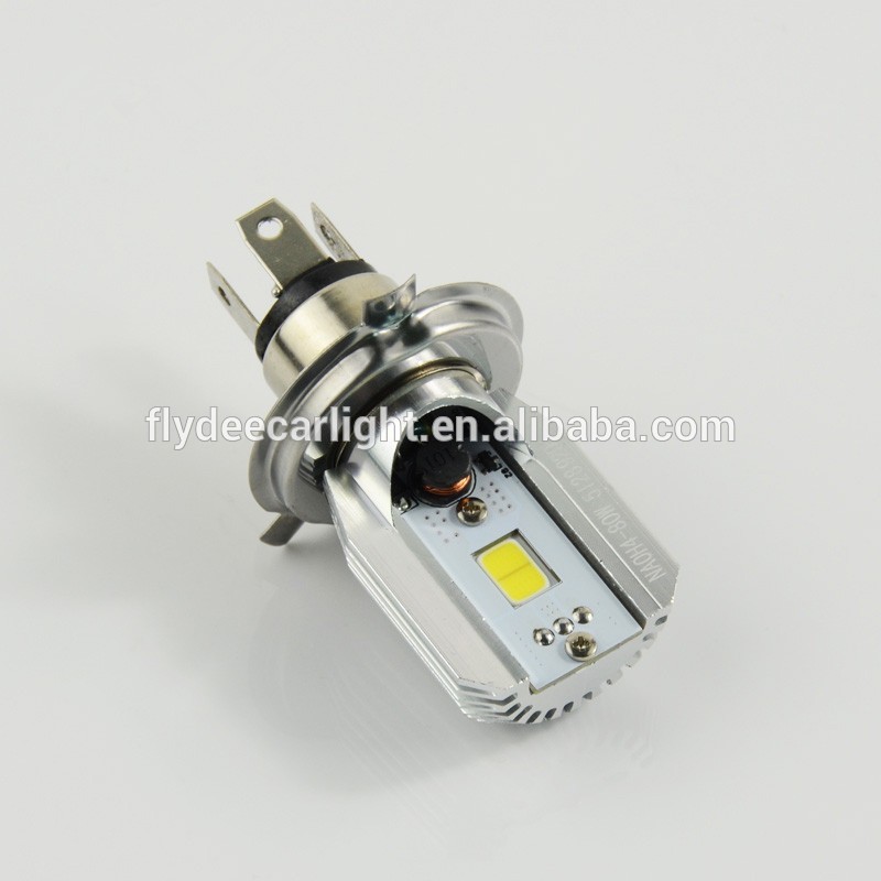 2016 Cheap Hi/Lo Beam 12v 130lm H4 Motorcycle Headlight 6W COB LED Front Light Bulb Lamp