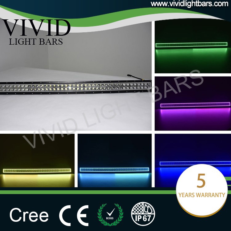 300w 52 inch color changing light bar led rgb halo ring flash strobe with Remote control