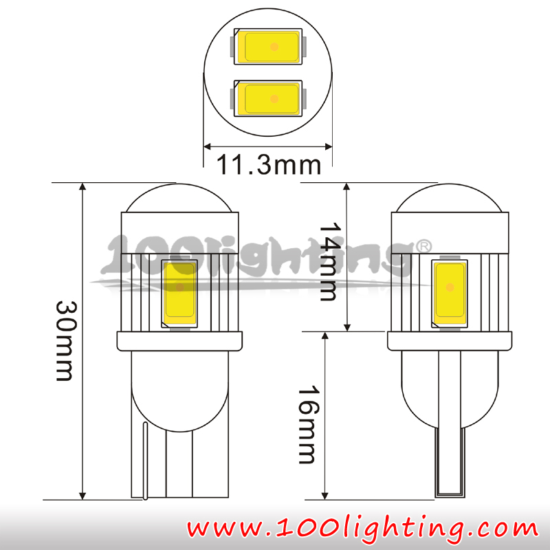T10 6leds 5630SMD with lens