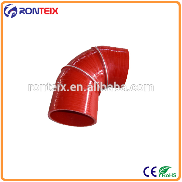 90 degree hump silicone hose with 2 steel rings