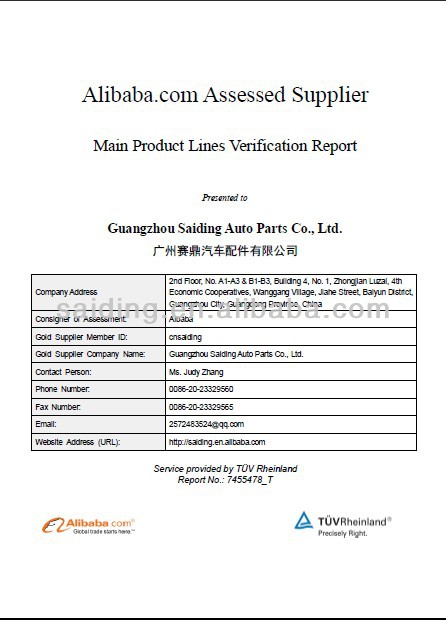 Main Product Lines Verification