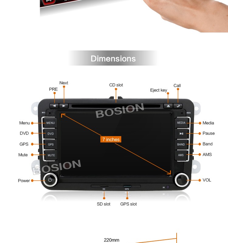 vw caddy radio player car audio