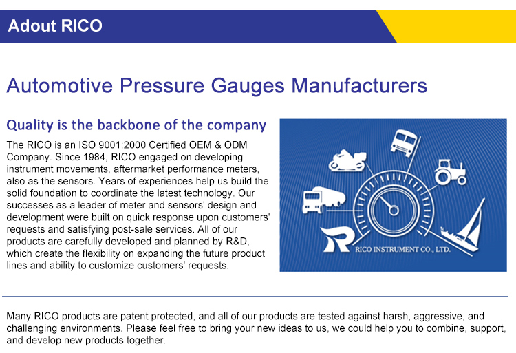 RICO gauge Electrical Oil fuel Pressure Sensor for air pressure gauge