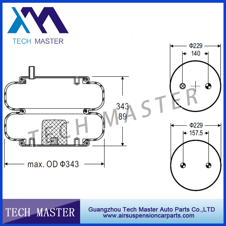 Convoluted Industrial air spring for Double Firestone air bellows spring OEM W01-358-7790.jpg