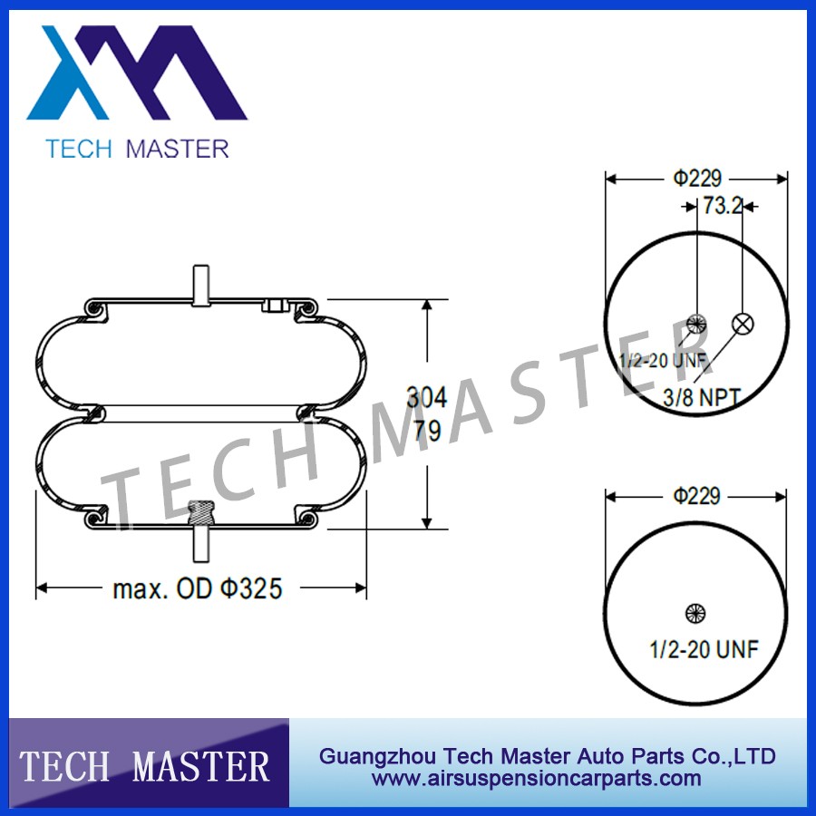 double Convoluted Industrial air spring for Truck Firestone air bellows spring OEM W01-358-7181.jpg