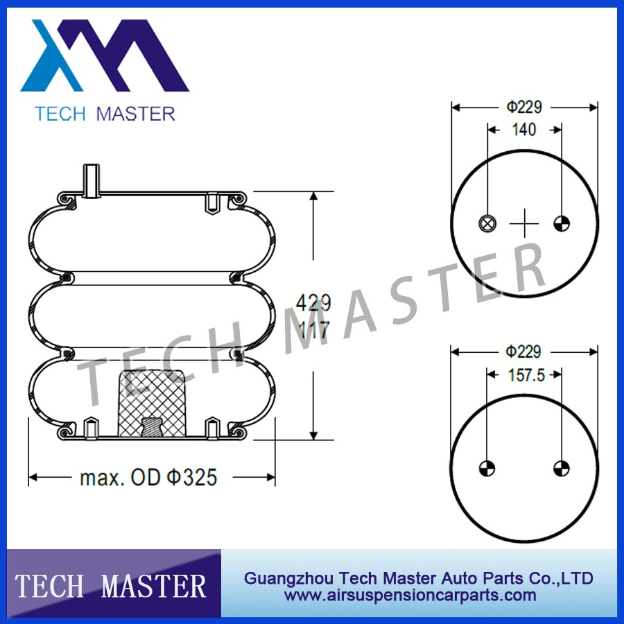 Double Convoluted Industrial air spring for Triple  air bellows spring OEM W01-358-8008.jpg