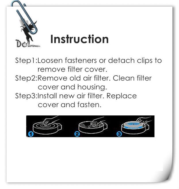 Air Filter Instruction For Round