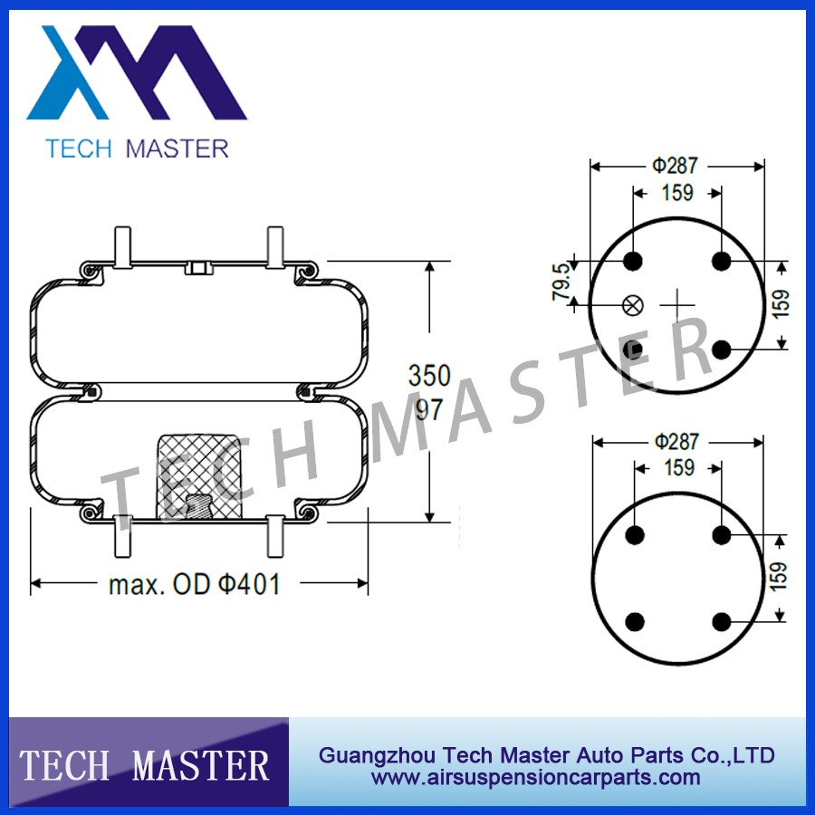 double Convoluted Industrial air spring for Truck Trailer Firestone air bellows spring OEM W01-358-6808.jpg