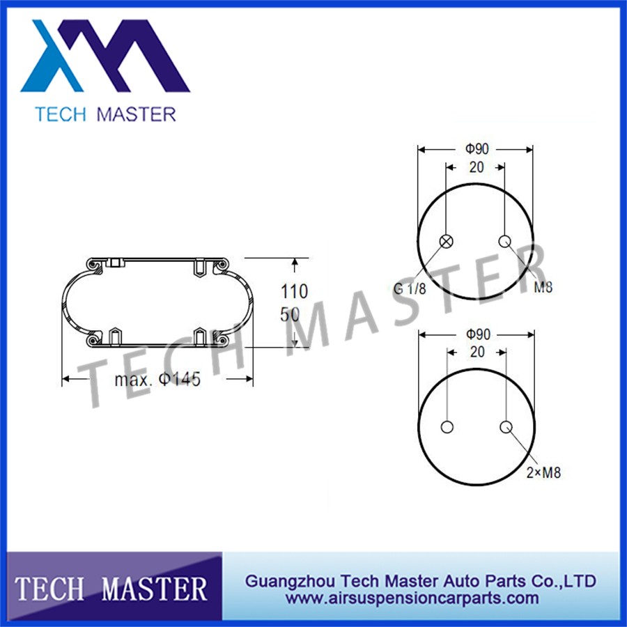 single Convoluted Industrial air spring forContitech Truck air bellows spring FS40-6.jpg