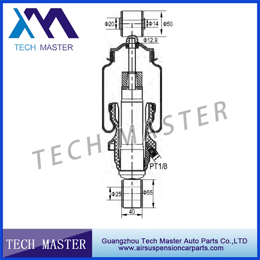 Front  Air Suspension Springs Shock Absorber For Mercedes Actros 9428902919  1831-1860 Rubber Air Spring.jpg