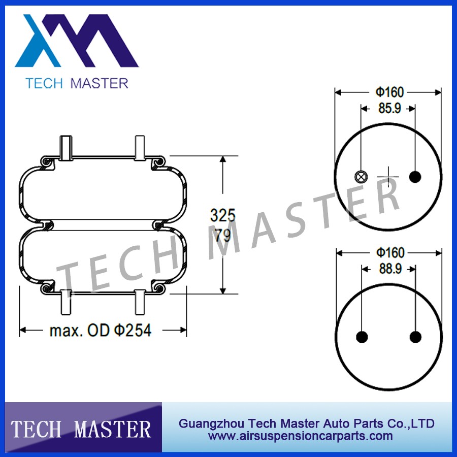 double Convoluted Industrial air Truck Firestone air bellows spring OEM W01-358-6392.jpg