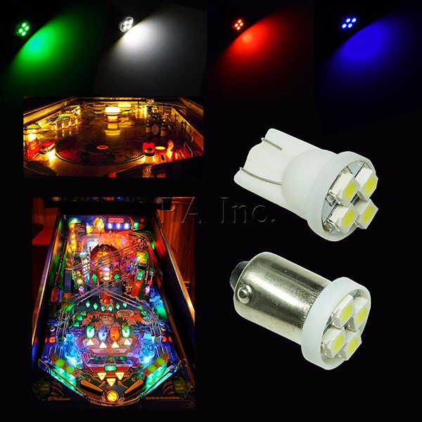 Free shipping T10 4 PCS SMD 3528 DC6.3V W5W LED Pinball Bulb For Game Machine White Red Blue Green Pink Yellow.jpg