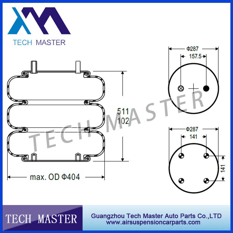 Convoluted Industrial air spring for Triple air bellows spring OEMW01-358-7872.jpg