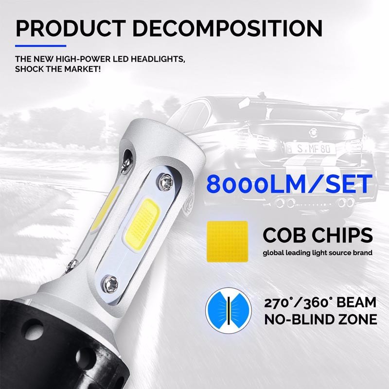 S2 COB 8000LM LED Headlight H13(2)