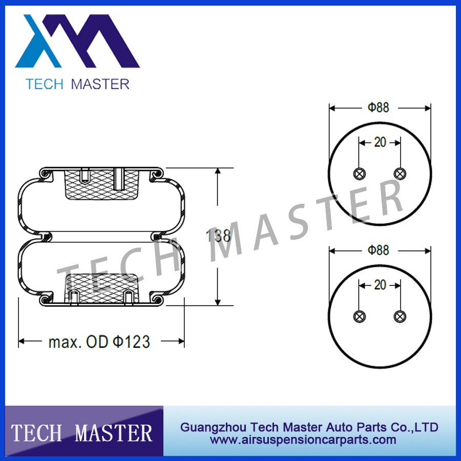 double Convoluted Industrial air spring for  Trailer Firestone air bellows spring OEM W01-358-6883.jpg