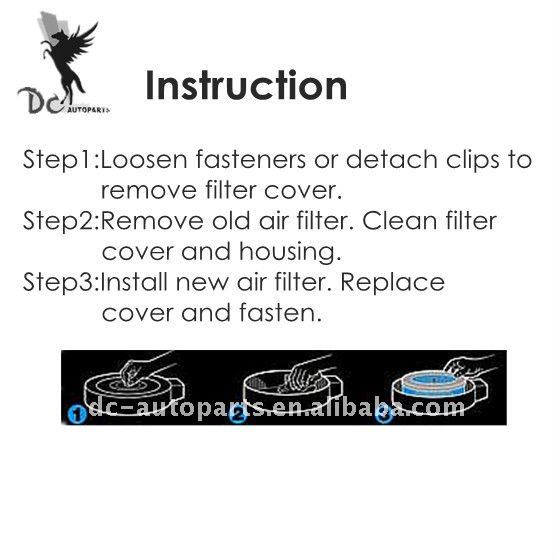 Air Filter Instruction For Round