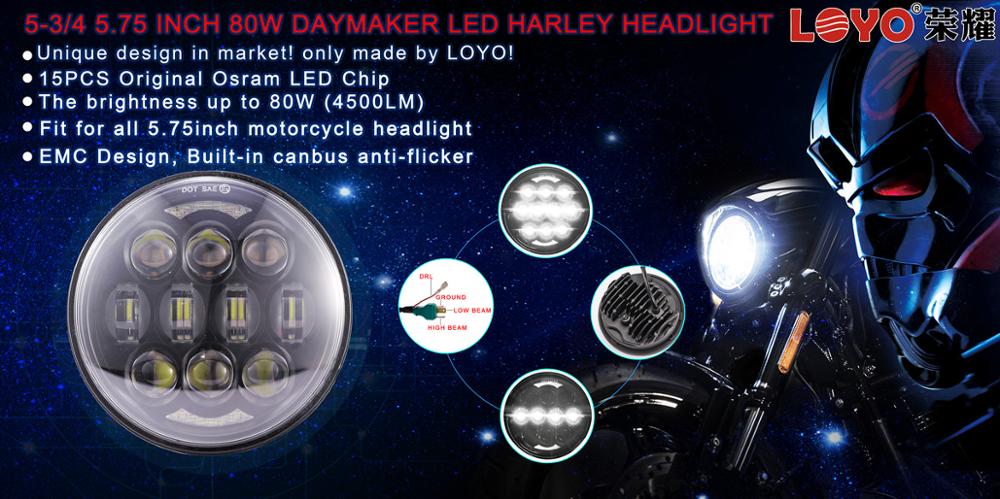 80W 5.75 Harley Headlight