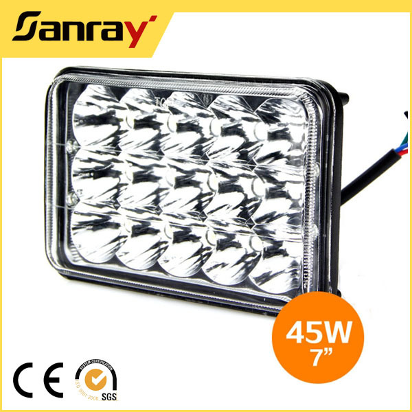Hot Selling 6000K IP67 Waterproof 45W 4x6 Jeep Wrangler Led Headlight