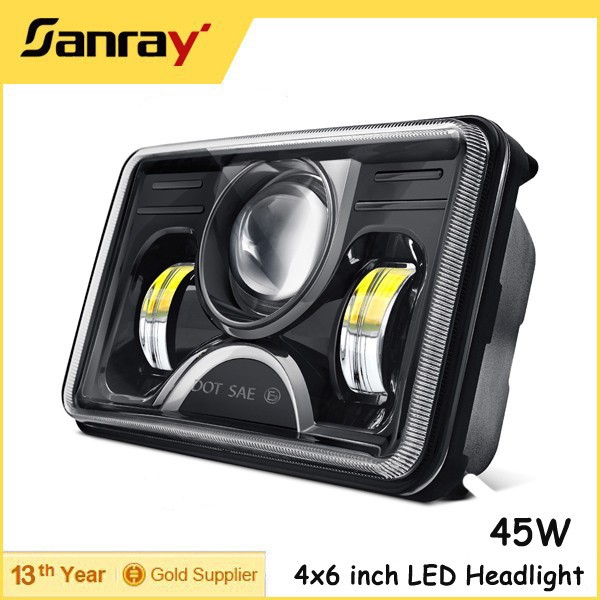 Hot Selling 6000K IP67 Waterproof 45W 4x6 Jeep Wrangler Led Headlight