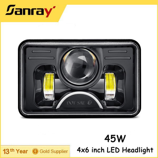 Hot Selling 6000K IP67 Waterproof 45W 4x6 Jeep Wrangler Led Headlight